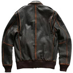 Men Distressed Brown A2 Bomber Aviator Military Pilot Flight Leather Jacket