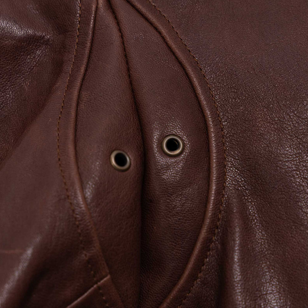 Men's Burgundy Real Leather A2 Bomber Jacket