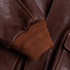 Men's Burgundy Real Leather A2 Bomber Jacket