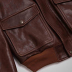 Men's Burgundy Real Leather A2 Bomber Jacket