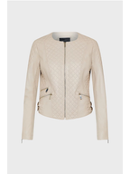 WOMEN’S BEIGE CREAM LEATHER BIKER JACKET