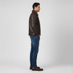 Men’s Leather Trench Coat – Mid-Length Winter Jacket