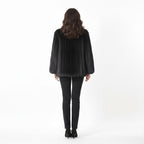 Black Ranch Mink Fur Wing Collar Jacket