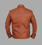 Classic Slim Fit Leather Trucker Jacket for Men