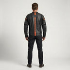 Men’s Brawler Leather Moto Jacket – Harley-Style Black Biker Jacket