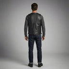 Classic Black Leather Motorcycle Vest – Snap Button & Side Lace Fit