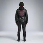 Women’s Scroll Skull Leather Motorcycle Jacket – Harley Style Edition