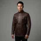Men's Black Handmade Leather Jacket - Leather Outlet