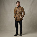 Men's Panther Style Motorcycle Leather Jacket - Leather Outlet