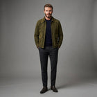 Men's Green Classic Suede Leather Jacket - Leather Outlet