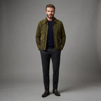 Men's Green Classic Suede Leather Jacket - Leather Outlet