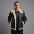 Men's B3 Style Sheepskin Leather Jacket - Leather Outlet