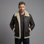 Men's B3 Style Sheepskin Leather Jacket - Leather Outlet