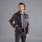 Men's Chocolate Brown Scully Leather Jacket - Leather Outlet