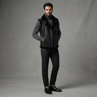 Men's Full Black Shearling Leather Vest - Leather Outlet