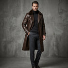 Men's Tan Brown Leather Trench Coat - Leather Outlet