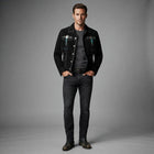 Men's Black Scully Leather Jacket - Leather Outlet
