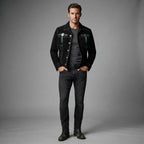 Men's Black Scully Leather Jacket - Leather Outlet