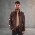 Men's Rustic Brown Scully Leather Jacket - Leather Outlet