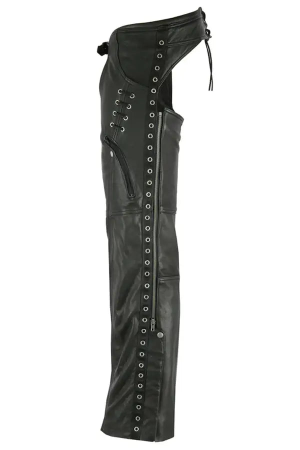 Adjustable Women's Motorcycle Chaps Side View