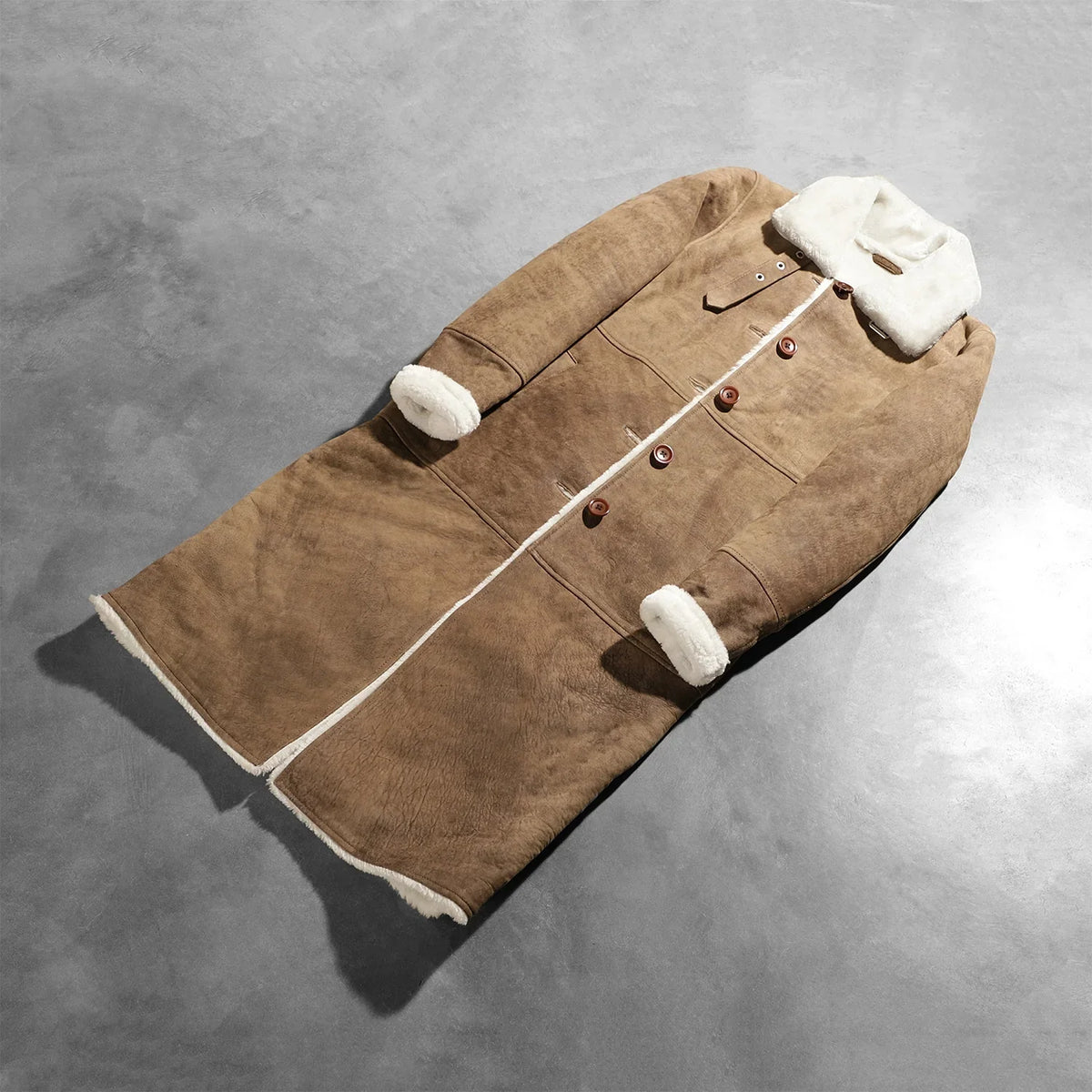 Alina Shearling Brown Leather Coat