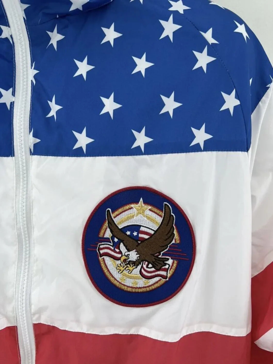 American Flag Windbreaker USA Eagle Jacket