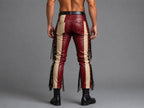 American Flag Leather Fringe Pants for Men Rodeo Style