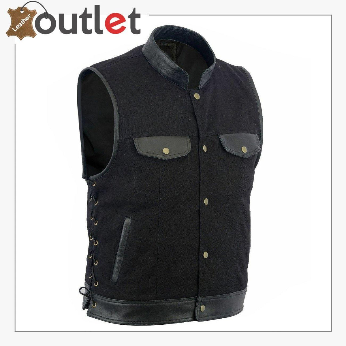 Anarchy Leather Motor Biker Vest For Men