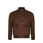 Antigua Chocolate Suede Handmade Bomber Leather Jacket - Luxury & Craftsmanship