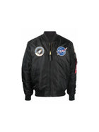 Apollo MA-1  Flight Aviator Black Bomber Jacket