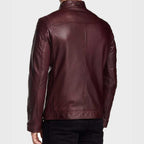 Oliver Maroon Aviator Cafe Racer Jacket