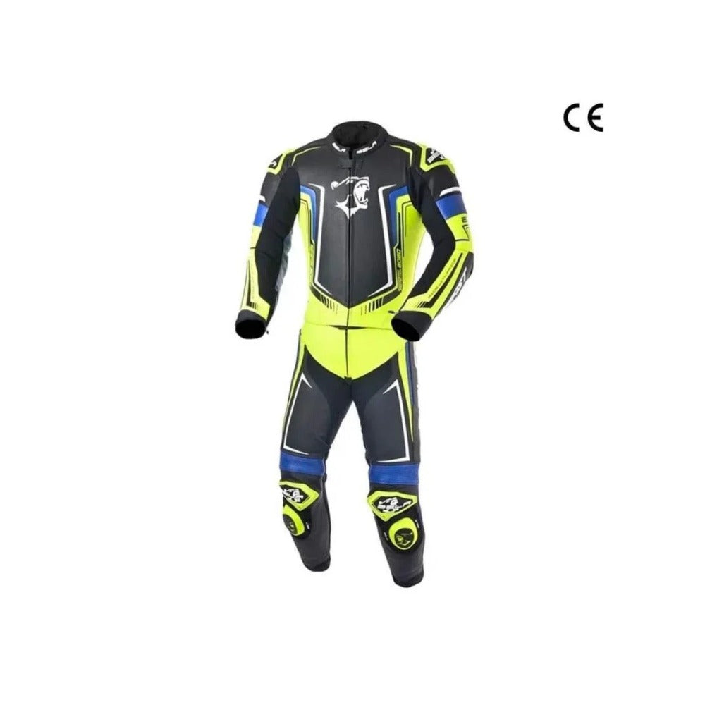 Bela Beast Men Motorcycle Racing 2 PC Black Leather Suit