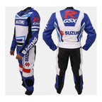 SUZUKI GSXR MEN MOTORCYCLE 2 PC LEATHER RACING  SUIT