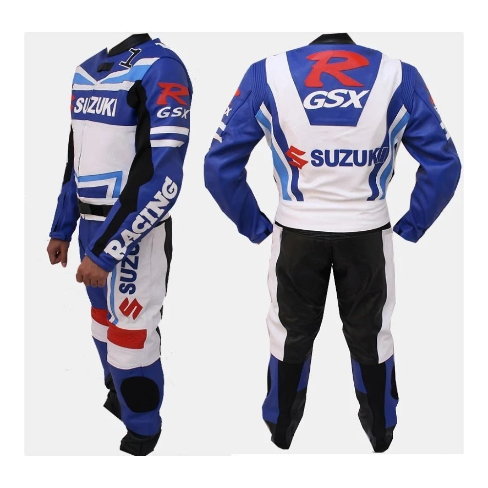SUZUKI GSXR MEN MOTORCYCLE 2 PC LEATHER RACING  SUIT