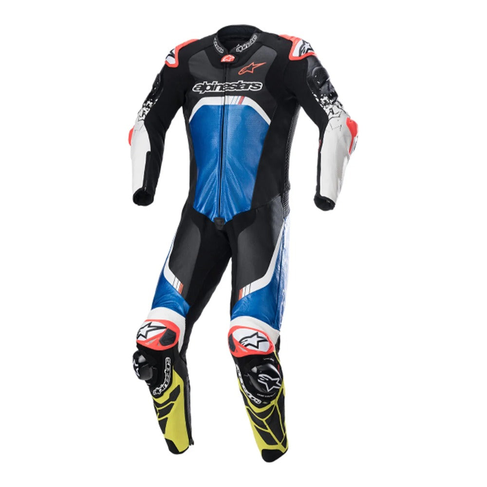 Alpinestars GP Tech V4 Motorcycle Blue Leather Racing Suit