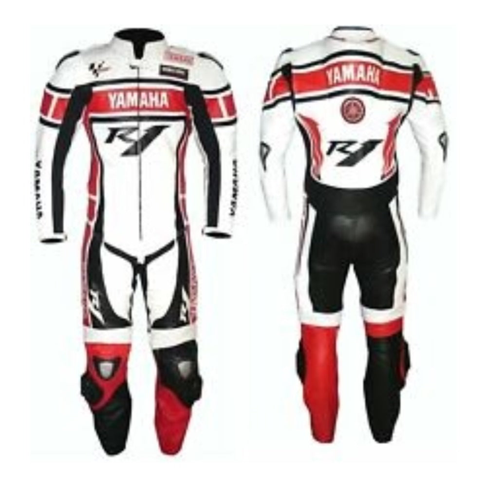 R1 RED LEATHER RACING SUIT CE APPROVED PROTECTION