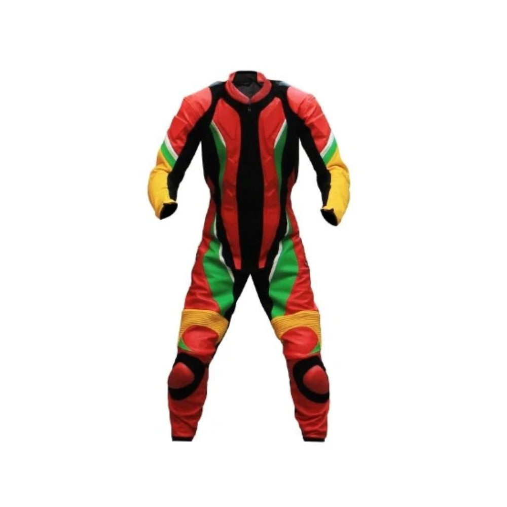 MOTORCYCLE MULTICOLORS LEATHER ONE PIECE RACING SUIT