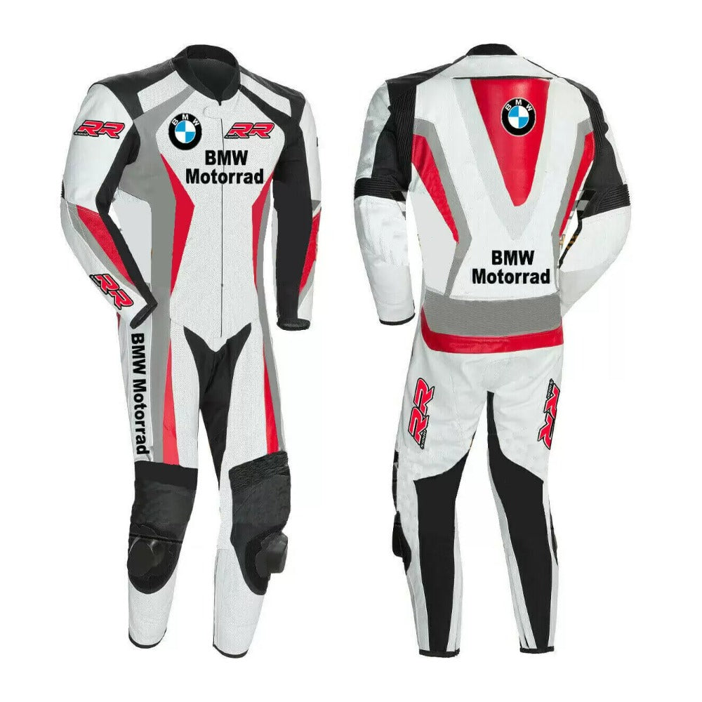 BMW MOTORRAD MOTORCYCLE WHITE LEATHER RACING SUIT