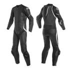 BLACK PRO LEATHER RACING SUIT CE APPROVED PROTECTION