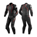 MEN RED AND BLACK MOTORCYCLE LEATHER RACING SUIT