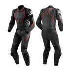 MEN RED AND BLACK MOTORCYCLE LEATHER RACING SUIT