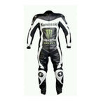 KAWASAKI MONSTER BLACK WHITE MOTORCYCLE LEATHER RACING SUIT