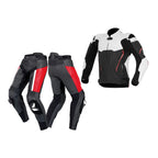 MOTORCYCLE BLACK AND WHITE LEATHER RACING SUIT