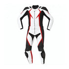 MEN MOTORCYCLE LEATHER RACING WHITE/RED SUIT