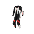 MEN RED AND WHITE MOTORCYCLE LEATHER RACING SUIT