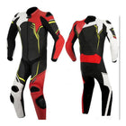 MEN BLACK AND RED MOTORCYCLE LEATHER RACING SUIT