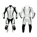 PRO WHITE MEN MOTORCYCLE LEATHER RACING SUIT