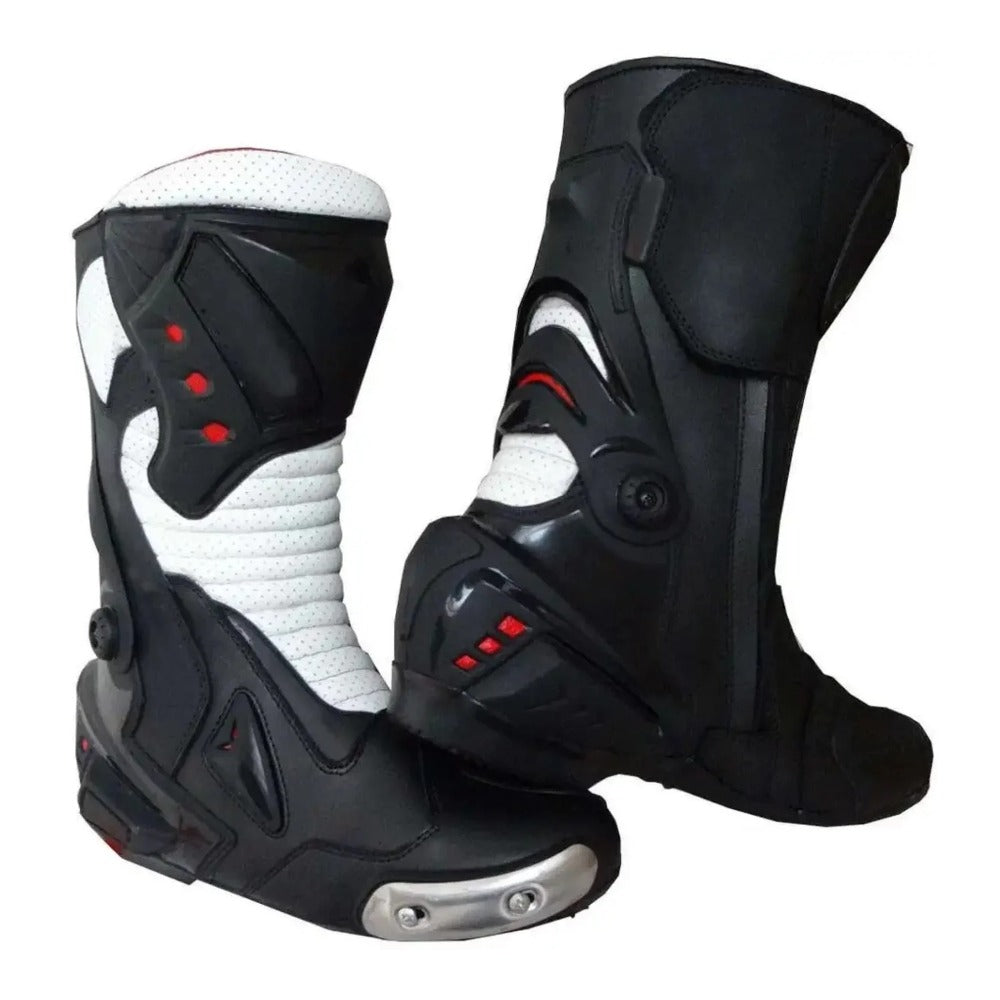 Mens Perforated Moto Wear Motorcycle Street Riding Boots/Shoes
