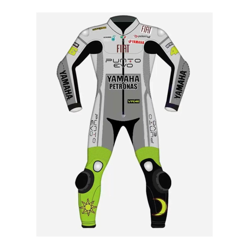 PETRONAS MEN MOTORCYCLE YELLOW LEATHER RACING SUIT