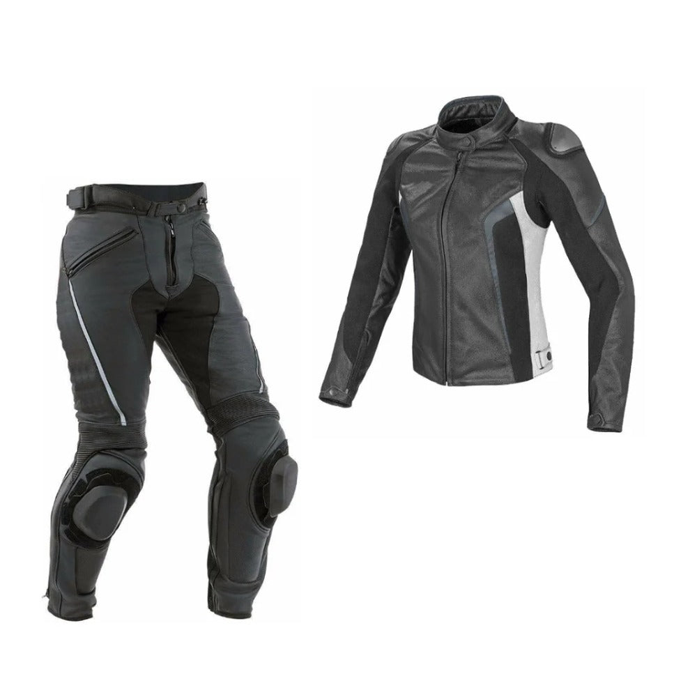 LADIES BLACK LEATHER RACING SUIT